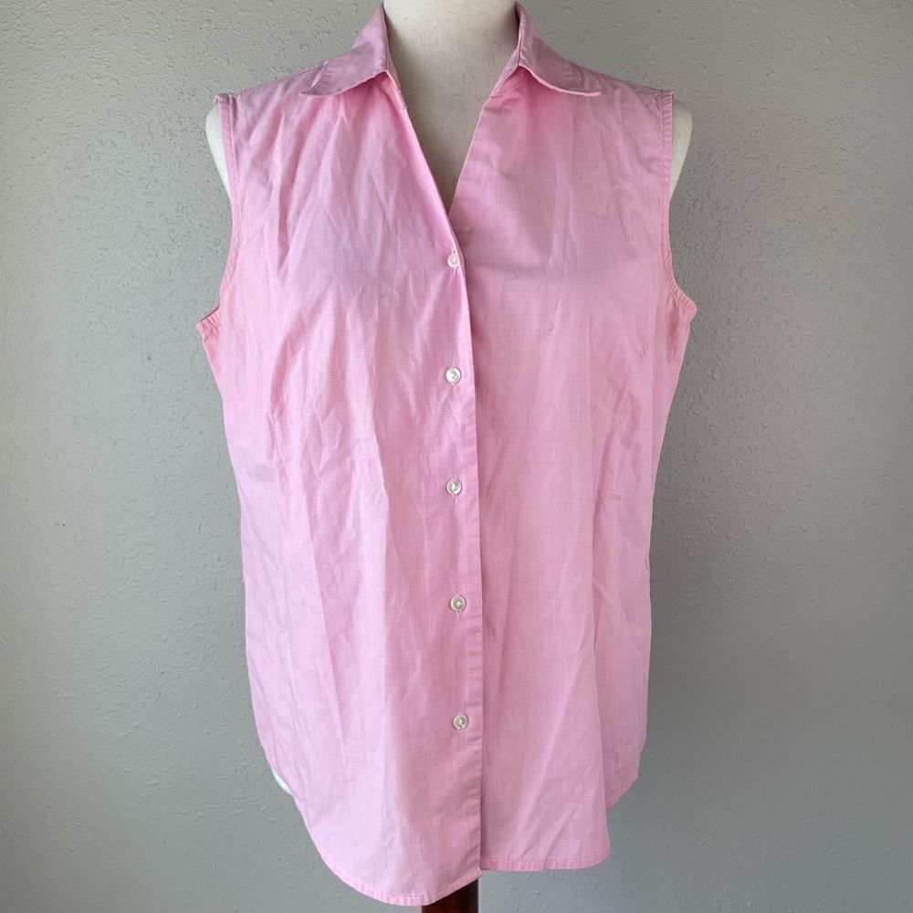 ALC Sleeveless Pink Button Down Shirt Size L